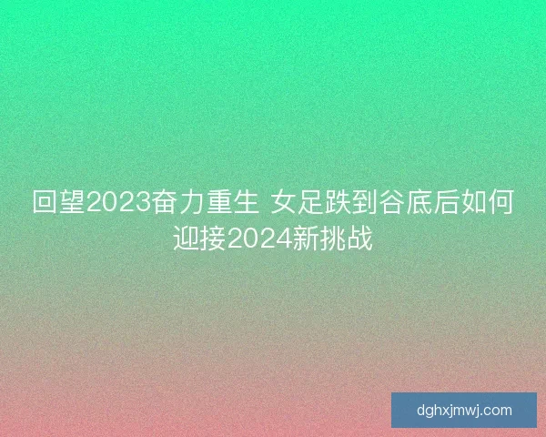 回望2023奋力重生 女足跌到谷底后如何迎接2024新挑战
